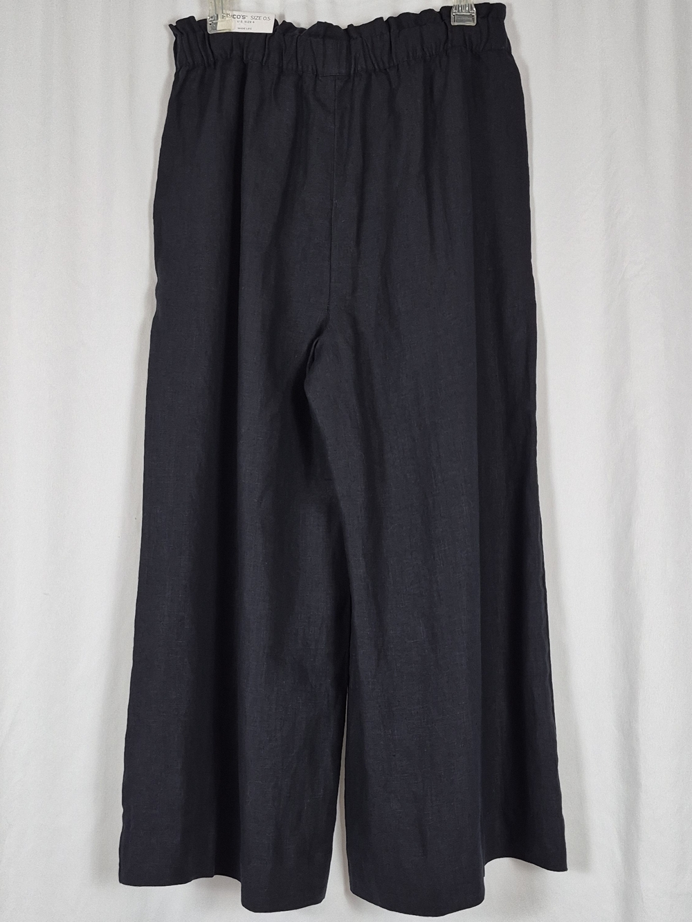 Chico's Pull-On Black Linen Wide Leg Crop Culotte Pants - Size 6 - Picture 5 of 16